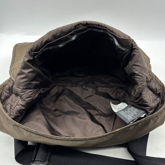 LOLË Brown 100% Nylon Crossbody Messenger Bag Quilted Puffer Design Rare - Picture 8 of 10